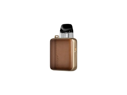 VOOPOO Argus P3 Brown Leather POD kit s velkým dotykovým displejem a USB-C nabíjením