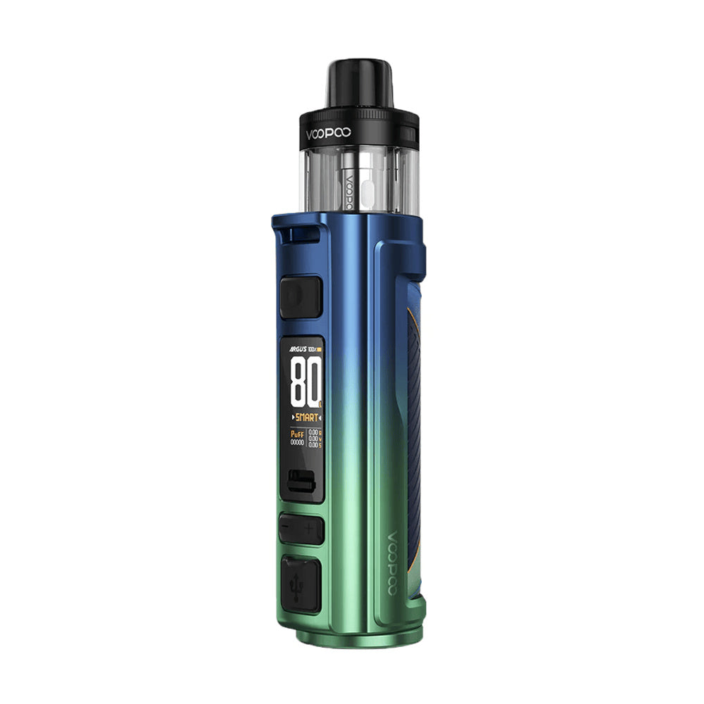VOOPOO ARGUS Pro 2 Lake Blue – modrozelená elektronická cigareta POD mod, 80 W, baterie 3000 mAh a systém PnP X.
