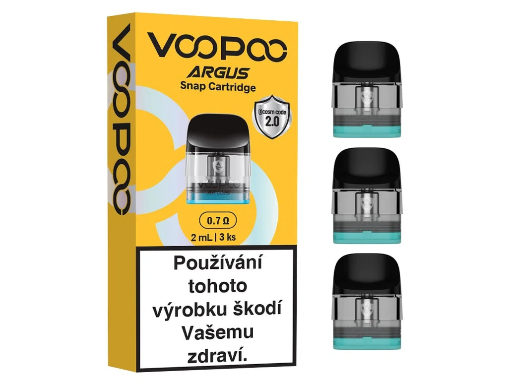 VOOPOO ARGUS SNAP Cartridge 0,7 ohm – originální balení tří náhradních PODů s objemem 2 ml.