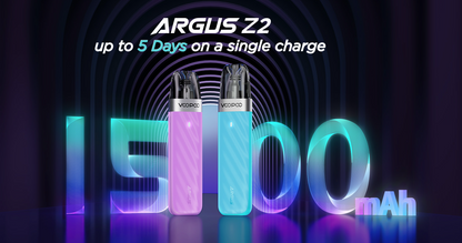 VOOPOO ARGUS Z2 – ilustrace baterie 1500 mAh a výrobcem uváděné výdrže až pět dní na jedno nabití.