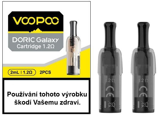 VOOPOO DORIC Galaxy Cartridge 1,2 ohm, balení 2 ks s integrovaným mesh žhavením a bočním plněním.