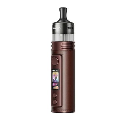 VOOPOO DRAG H40 Pro Cocoa Red – hnědočervená plnitelná POD cigareta s pohodlným úchopem, koženým povrchem a cartridgí PnP X.