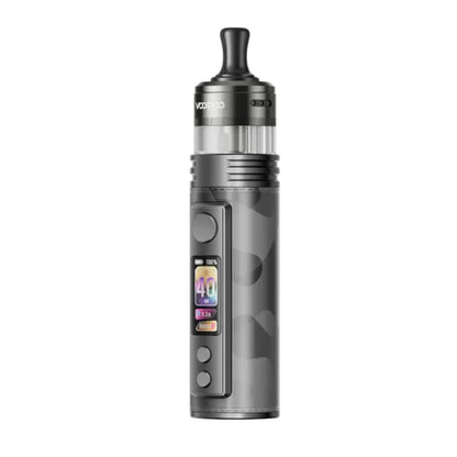 Šedá VOOPOO DRAG H40 Pro Gray Metal – kompaktní vape POD kit s maximálním výkonem 40 W, USB-C nabíjením a barevným displejem.
