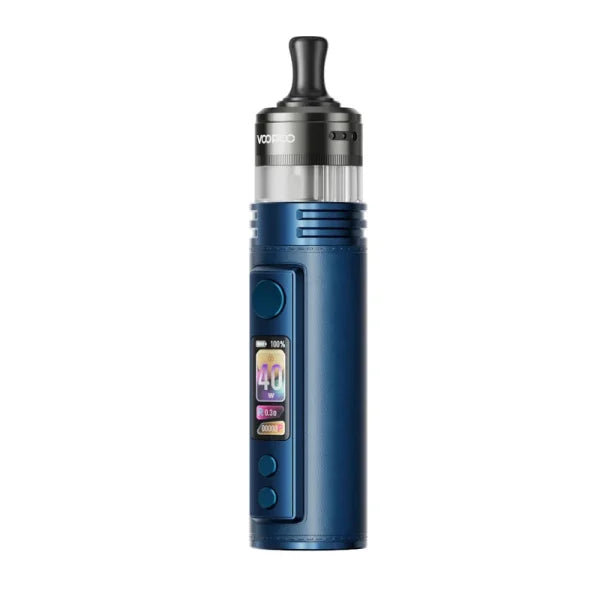 Tmavě modrá VOOPOO DRAG H40 Pro Lake Blue – plnitelná e-cigareta pro MTL a RDL s regulací přívodu vzduchu.