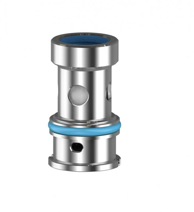 VOOPOO PnP-TR1 žhavicí hlava s odporem 1,2 ohm, stříbrným kovovým tělem a modrým těsněním, pro MTL potah při 10–15 W.