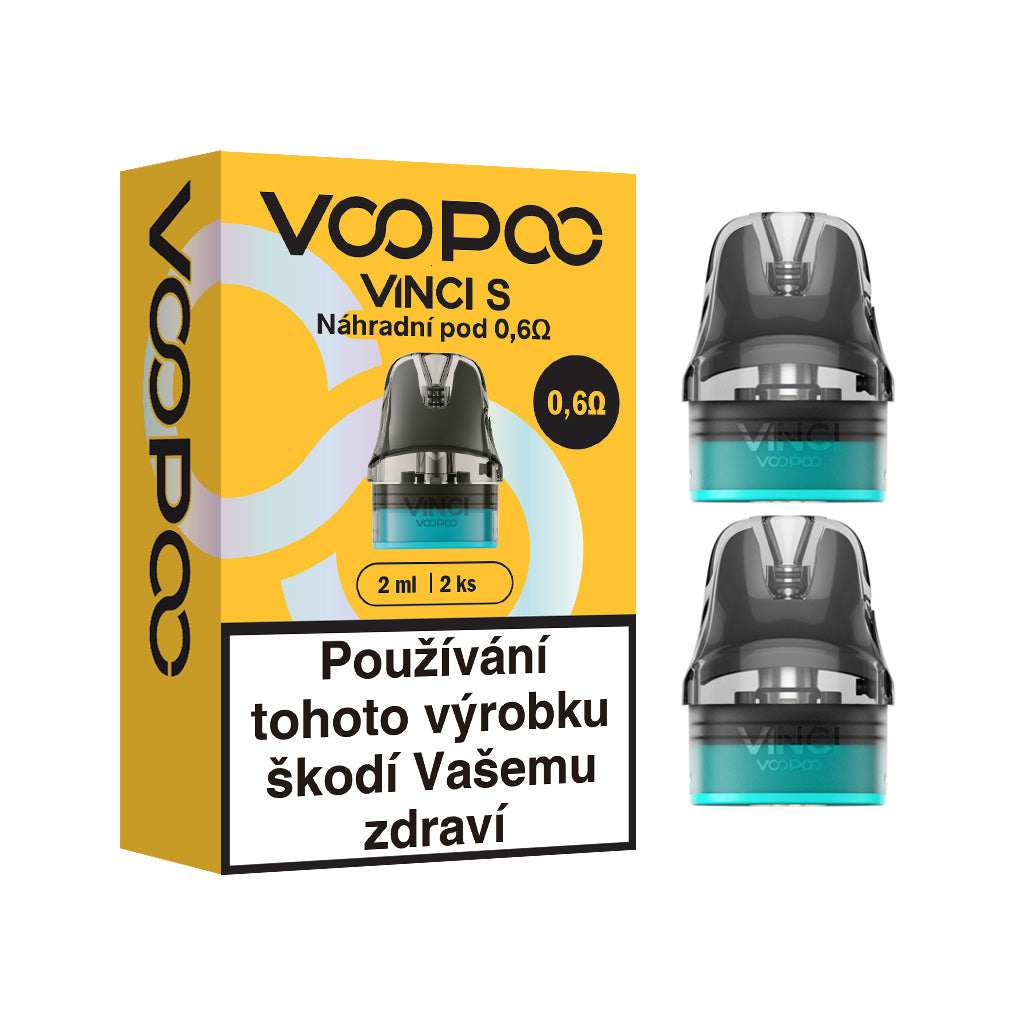VOOPOO VINCI S Cartridge 0,6 ohm, originální balení dvou plnitelných PODů s integrovaným mesh žhavením.