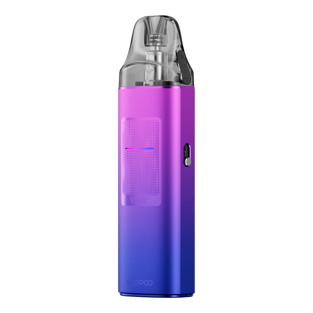 VOOPOO VINCI S Neon – fialovo-modrá plnitelná POD elektronická cigareta 2000 mAh s regulací airflow a výkonem až 40 W.