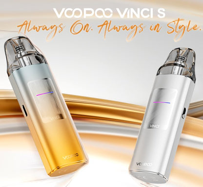 VOOPOO VINCI S – barevná prezentační fotografie všech osmi provedení s integrovanou baterií a cartridgí.
