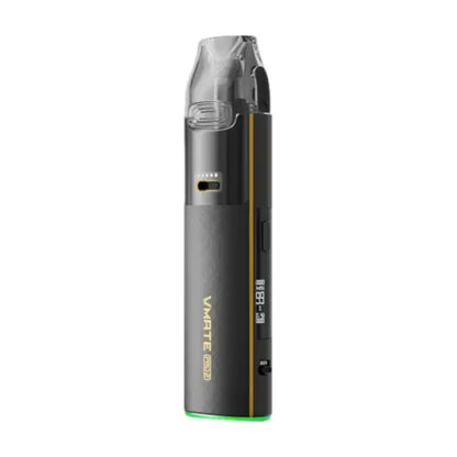 VOOPOO VMATE PRO 2 Gilt Black – černá plnitelná POD elektronická cigareta se zlatým lemováním, OLED displejem a výkonem 30 W.