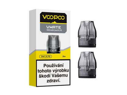 VOOPOO VMATE V2 Cartridge 0,7 ohm – náhradní plnitelné PODy 2 ml s mesh spirálkou pro elektronické cigarety VMATE, balení 2 ks.