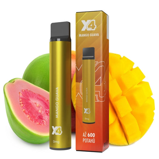 Jednorázová elektronická cigareta X4 Bar Mango Guava ZERO bez nikotinu s příchutí manga a guavy