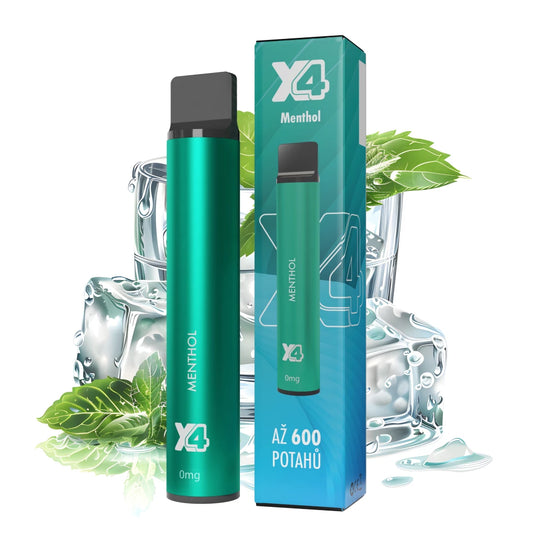 Jednorázová elektronická cigareta X4 Bar Menthol ZERO bez nikotinu s intenzivní mentolovou příchutí