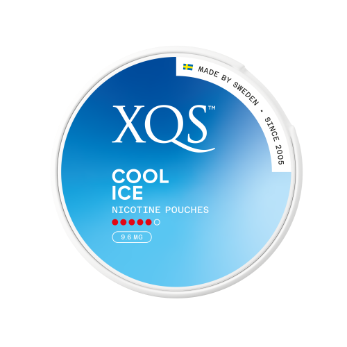XQS Cool Ice X-Strong – nikotinové sáčky Slim s ledovou mátou a mentolem, 9,6 mg nikotinu na sáček, 20 kusů.