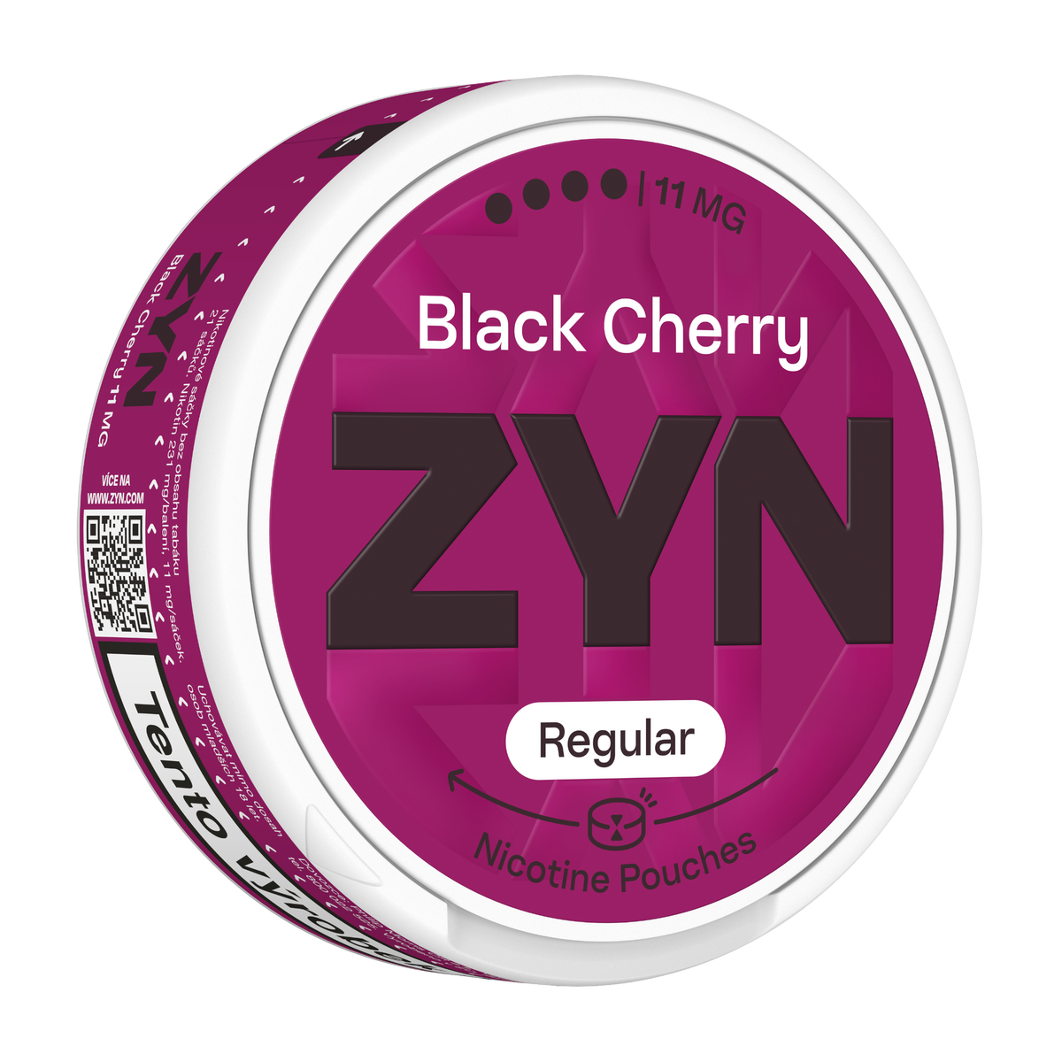ZYN Black Cherry 11 mg nikotinové sáčky Regular Moist s příchutí třešní, lesního ovoce a vanilky