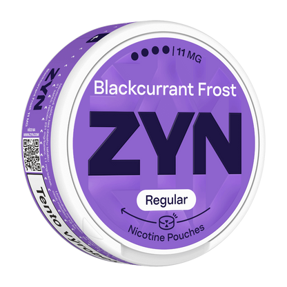 ZYN Blackcurrant Frost 11 mg nikotinové sáčky Regular Moist s černým rybízem, lesním ovocem a chladivým mentolem
