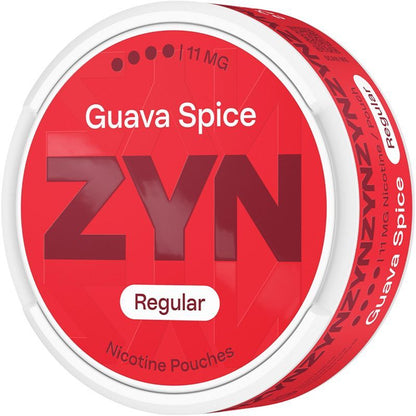 Balení ZYN Chili Guava Regular Moist s 21 beztabákovými nikotinovými sáčky a obsahem 11 mg nikotinu na sáček