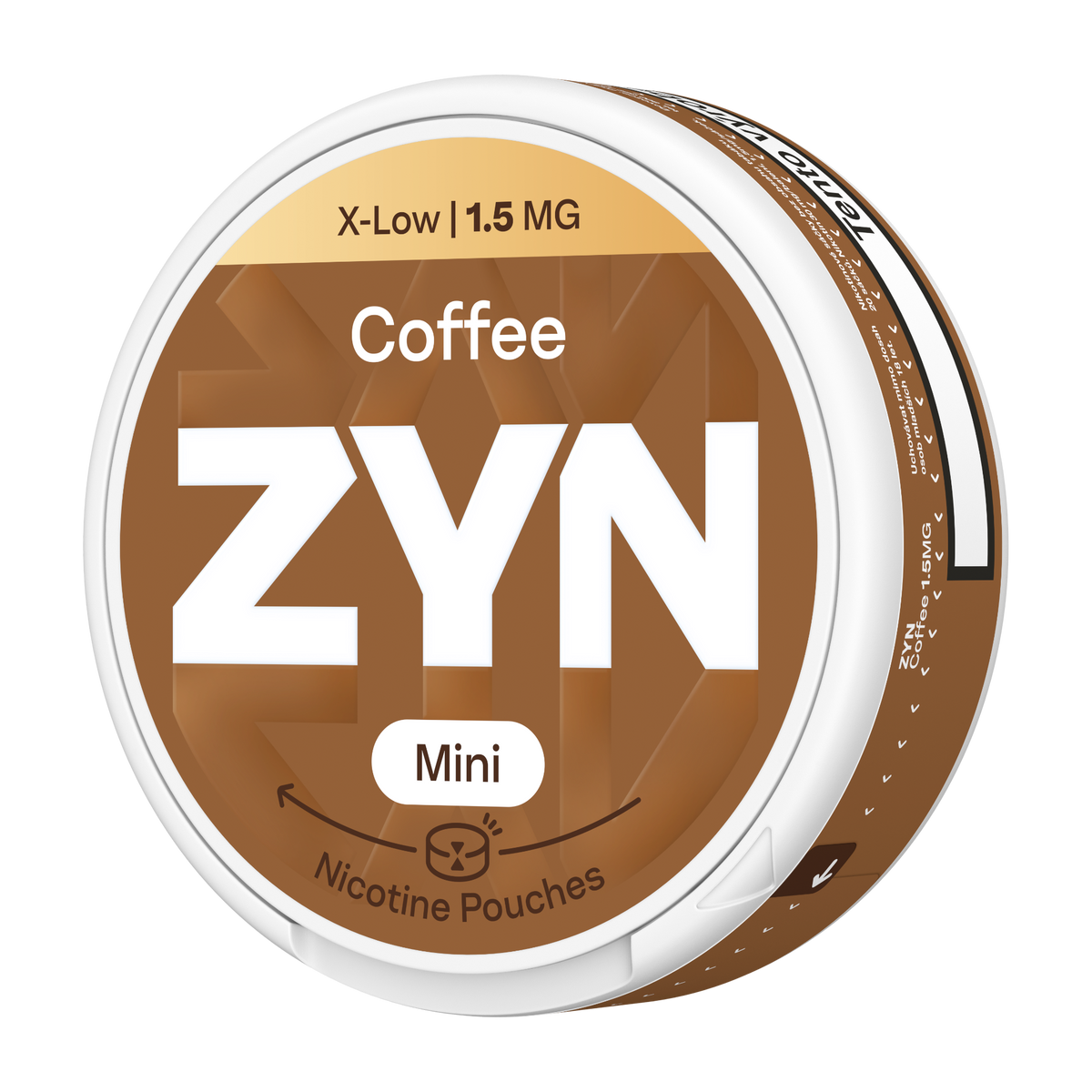 Balení ZYN Coffee Mini Dry s 20 beztabákovými nikotinovými sáčky a obsahem 1,5 mg nikotinu na sáček