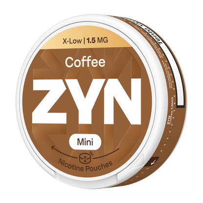 Balení ZYN Coffee Mini Dry s 20 beztabákovými nikotinovými sáčky a obsahem 1,5 mg nikotinu na sáček