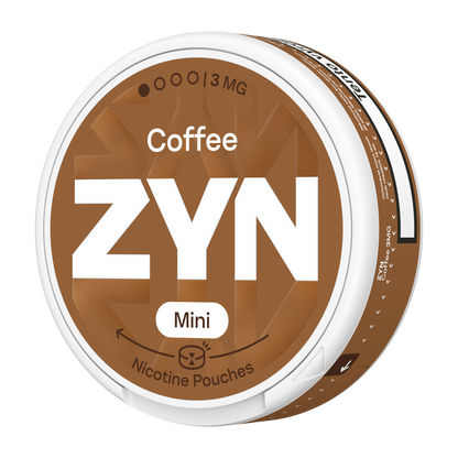 Balení ZYN Coffee Mini Dry s 20 beztabákovými nikotinovými sáčky a obsahem 3 mg nikotinu na sáček