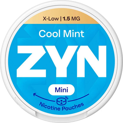 ZYN Cool Mint Mini 1,5 mg nikotinové sáčky Mini Dry s chladivou mentolovou příchutí a mátou peprnou