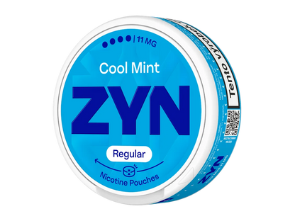Balení ZYN Cool Mint Regular Moist s 21 beztabákovými nikotinovými sáčky a obsahem 11 mg nikotinu na sáček