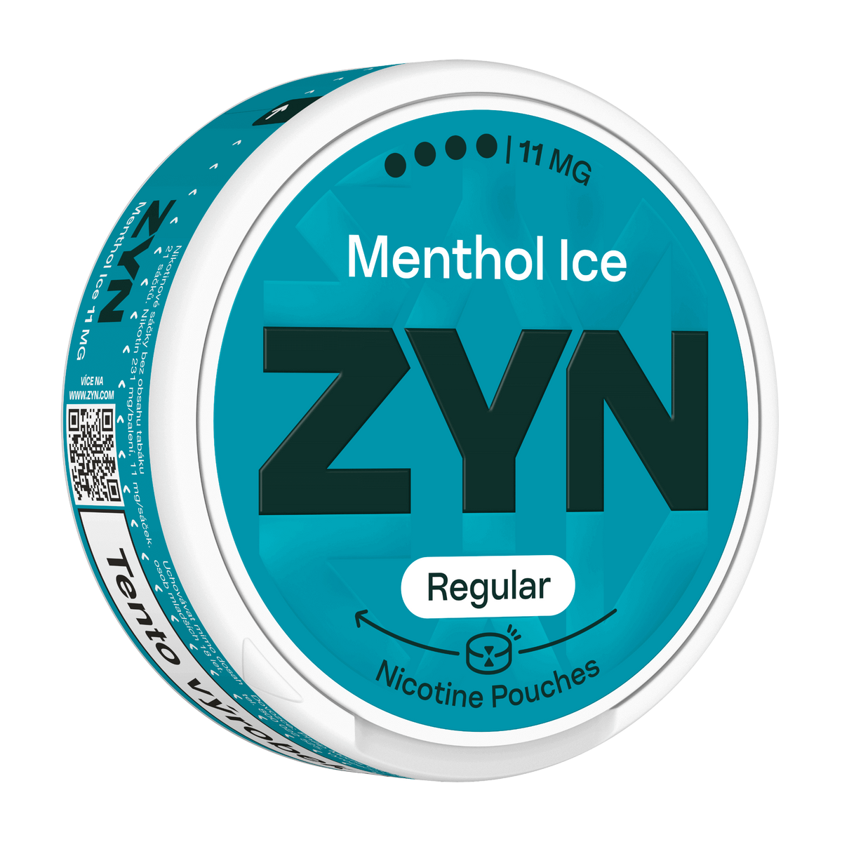 ZYN Menthol Ice 11 mg nikotinové sáčky Regular Moist s intenzivní příchutí mentolu a eukalyptu