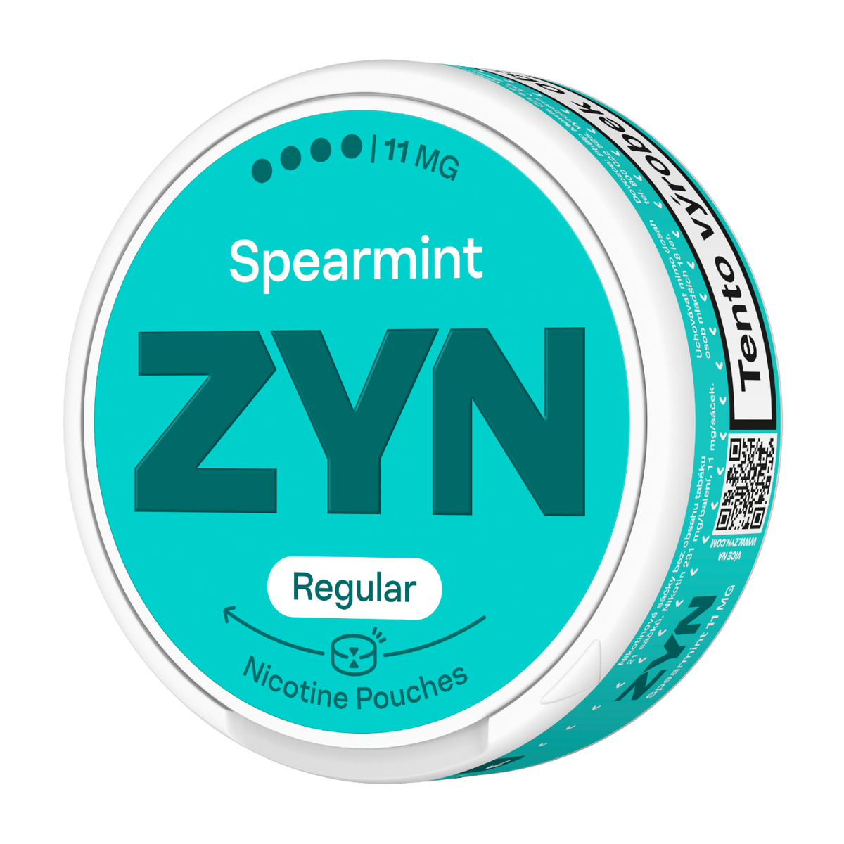 ZYN Spearmint 11 mg nikotinové sáčky Regular Moist se svěží a lehce nasládlou příchutí máty spearmint