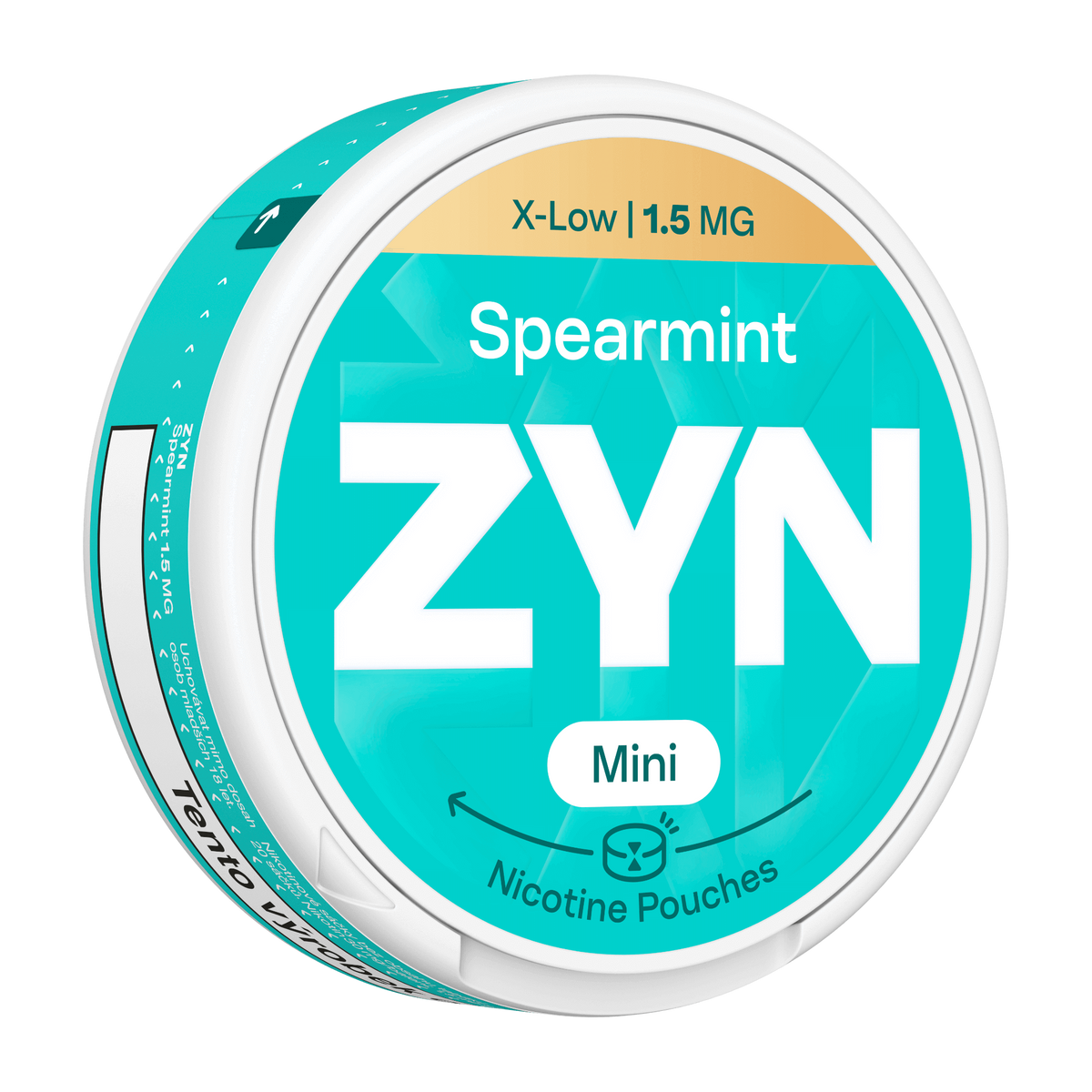 ZYN Spearmint Mini 1,5 mg nikotinové sáčky Mini Dry s jemně nasládlou příchutí máty spearmint